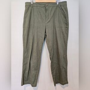 Elizabeth and James Women's Size 16 Green Casual Pant Cotton Career Pockets